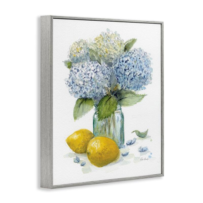Stupell Hydrangeas & Lemons Vase Framed Giclee Art Design By Patti Bishop