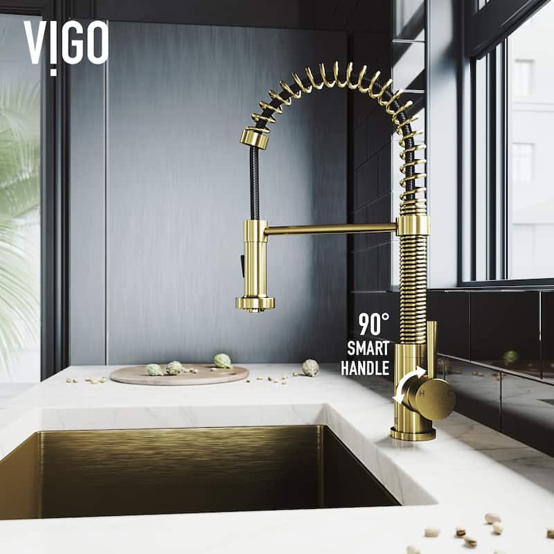 VIGO Edison 19" H Single Handle Pull-Down Sprayer Kitchen Faucet