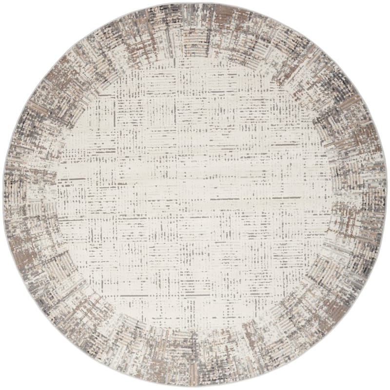 Nourison Elation Abstract Modern Ivory Grey Area Rug
