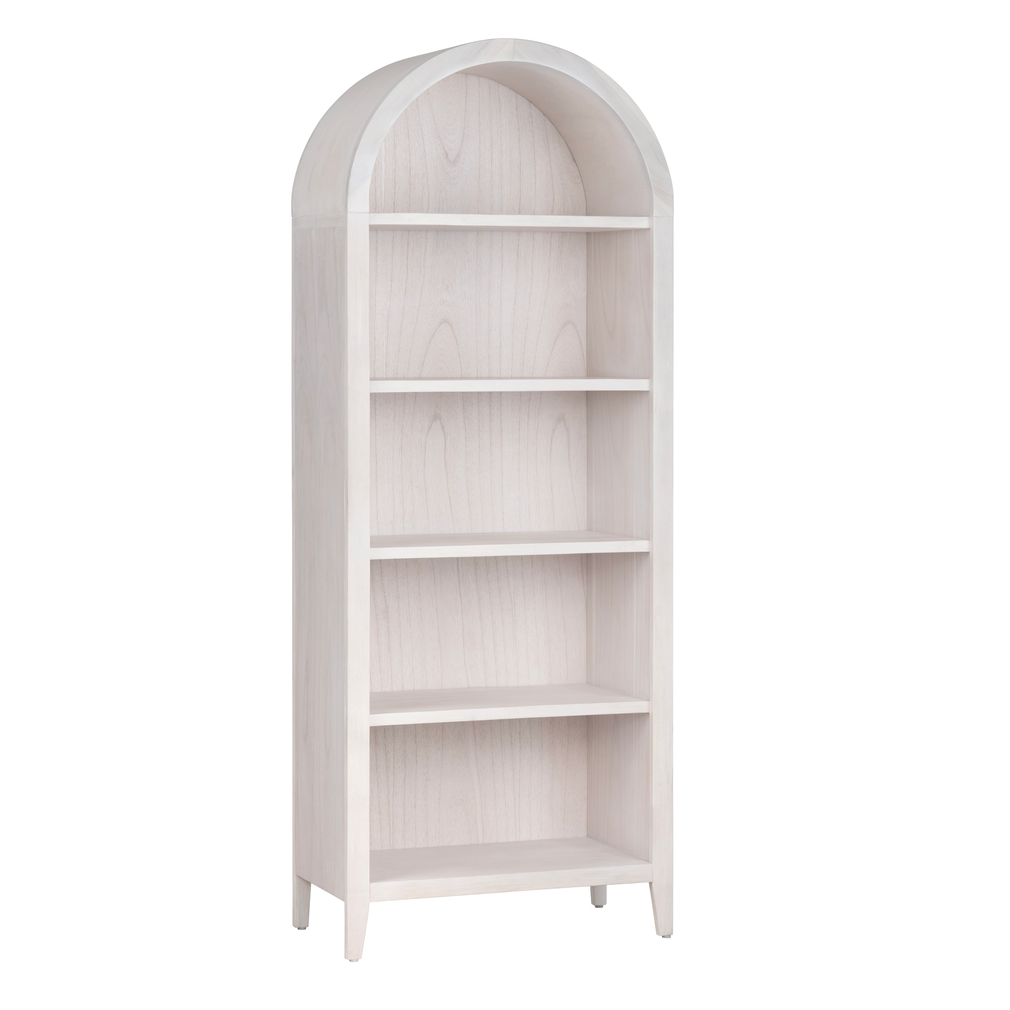 77.5 in. White Solid Wood 5 Shelf Bookcase
