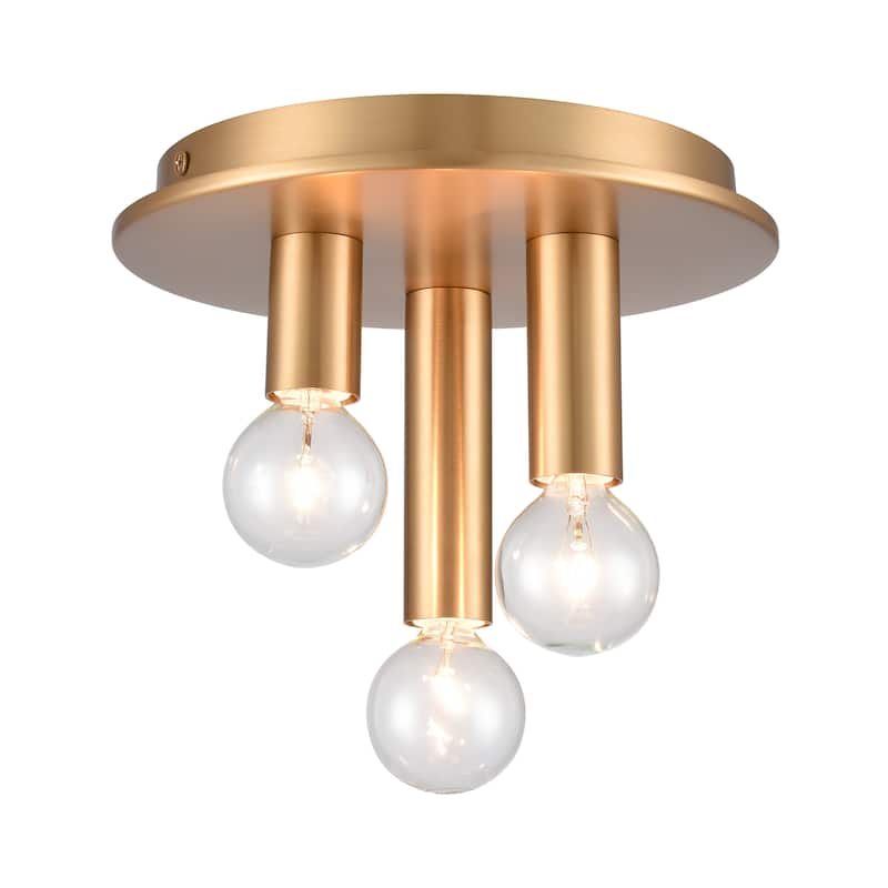 Elk Home Pepper Brushed Nickel Metal 3 Light Flush Mount - Brushed Gold