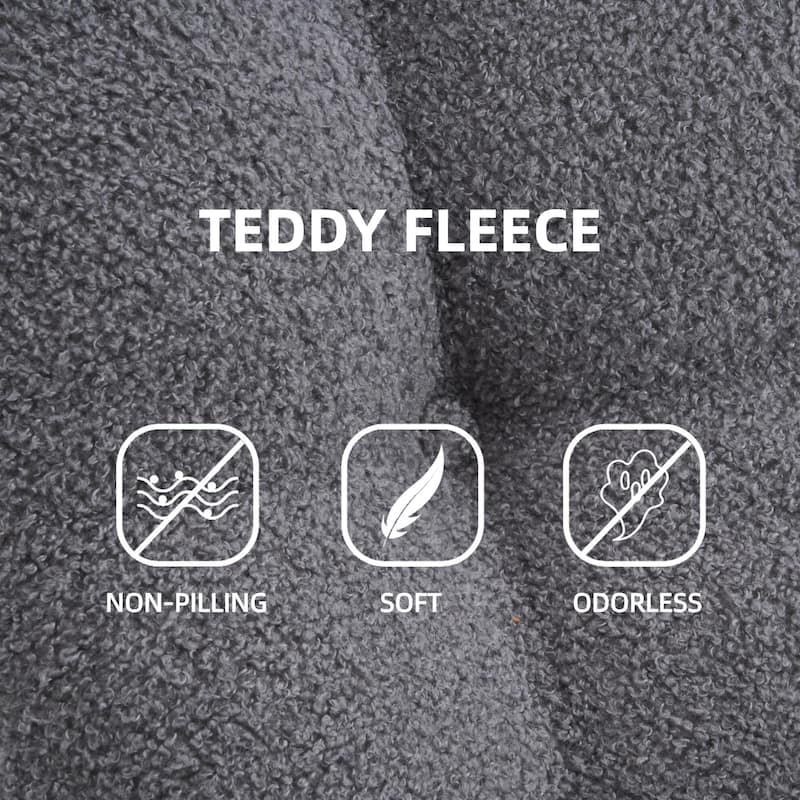 Upholstered Rocking Chair with Footrest & Thick Cushioned, Accent Chair Lounge Chair with Side Storage Pocket