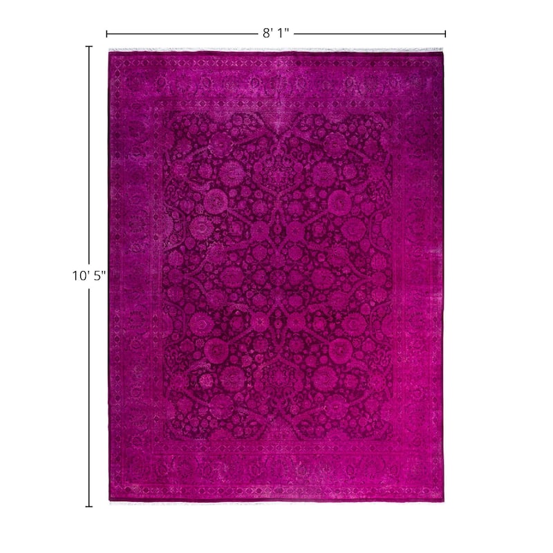 Fine Vibrance One-of-a-Kind Hand-Knotted Area Rug - Pink, 8' 1" x 10' 5" - 8' 1" x 10' 5"