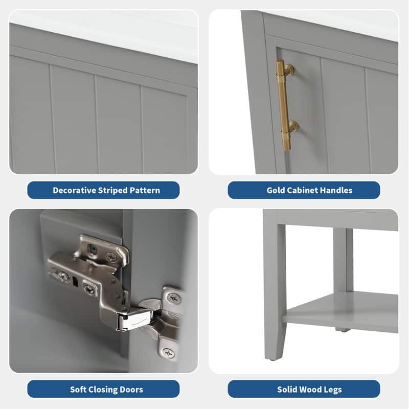 20" Bathroom Vanity with Sink – Soft-Closing Door Cabinet Featuring Storage Rack and Open Shelf‌ - 20"L x 15.5"W x 33.5"H