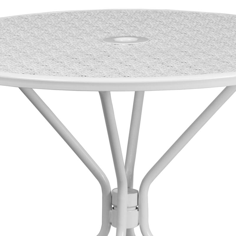 35.25'' Round Indoor-Outdoor Steel Patio Table - 32.5"