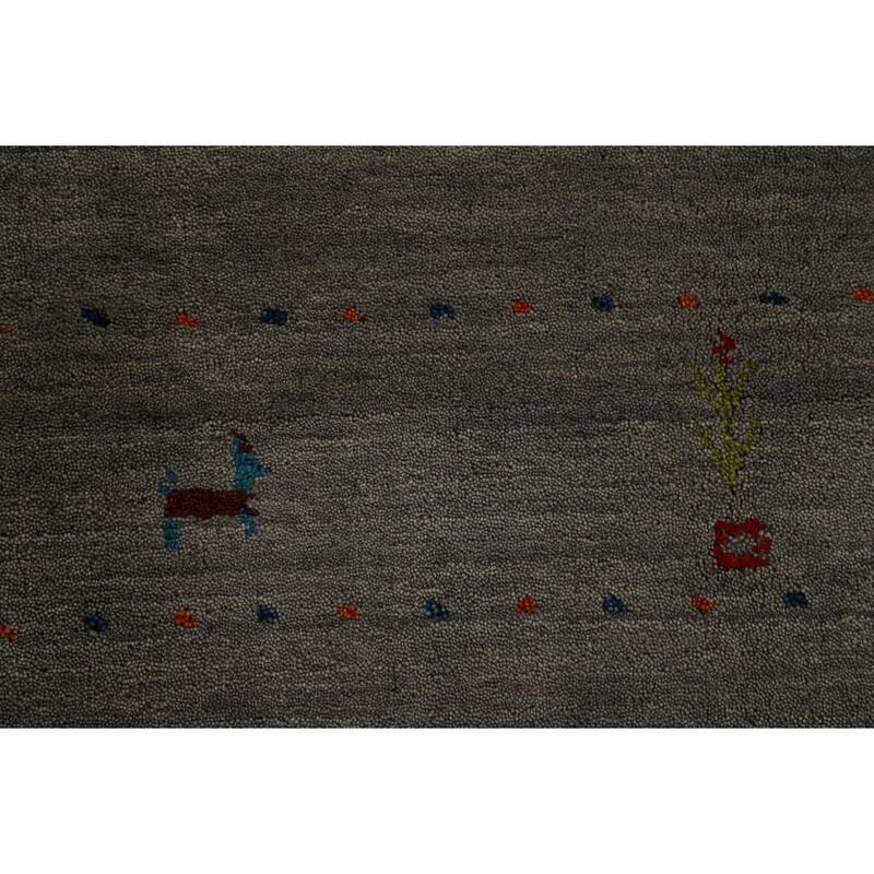 Gabbeh Tribal Area Rug Handmade Wool Carpet - 5'8" x 7'11"