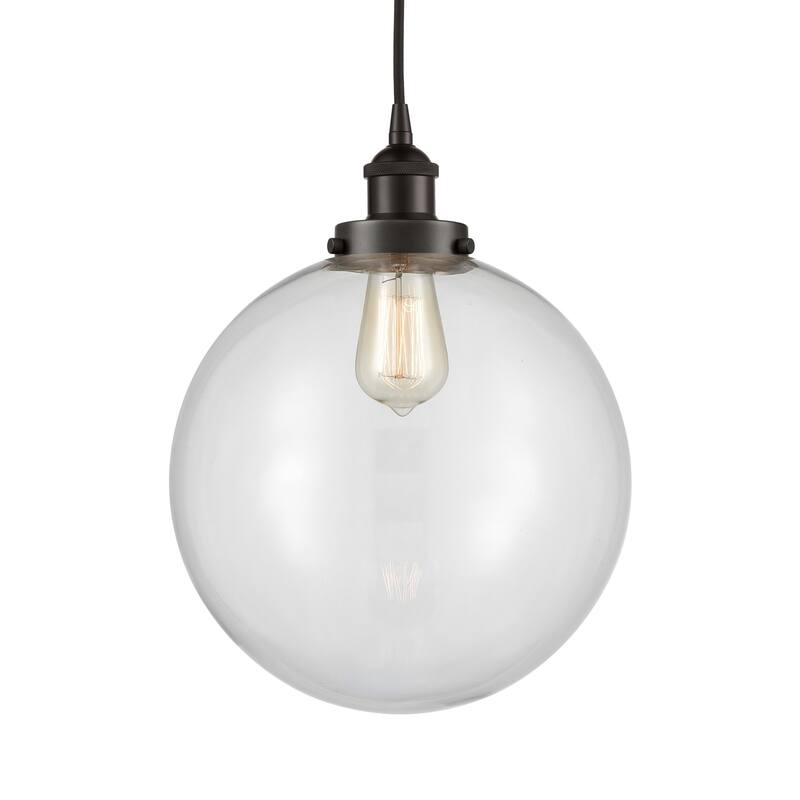 Innovations Lighting 616-1PH-16-12 Beacon Pendant Beacon 12" Wide - Oil Rubbed Bronze / Clear