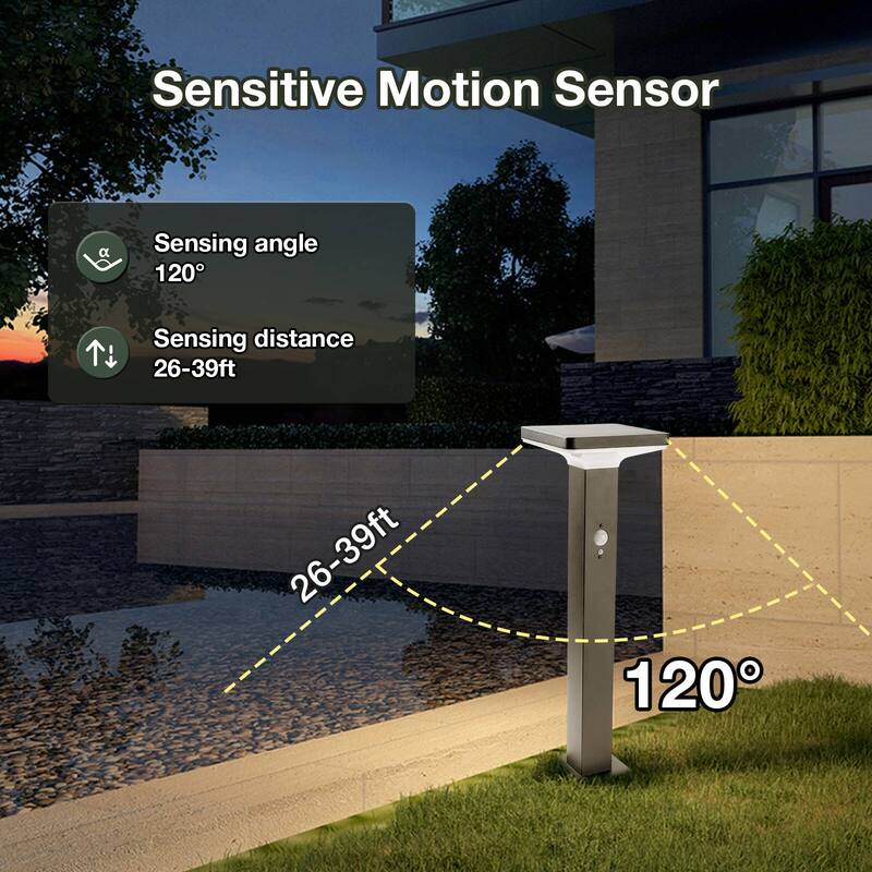 Inowel Solar Outdoor Light Pathway Garden Dusk to Dawn with Stake 2218 - 2218-600-BLACK