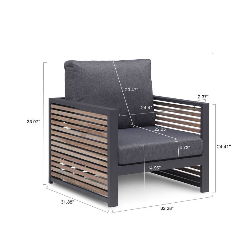 Cadora Teak Patio Armchair with Custom Cover