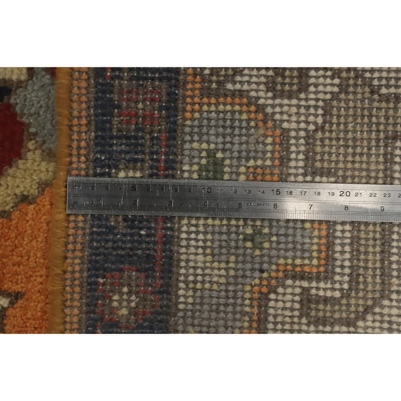Hand-knotted Transitional Wool Carpet Orange Oushak Rug Floral Oriental Area Rug - 9' 9'' X 7' 10''