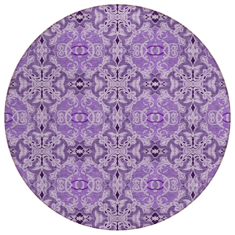 HomeRoots Medallion Transitional Rectangle Outdoor Rug
