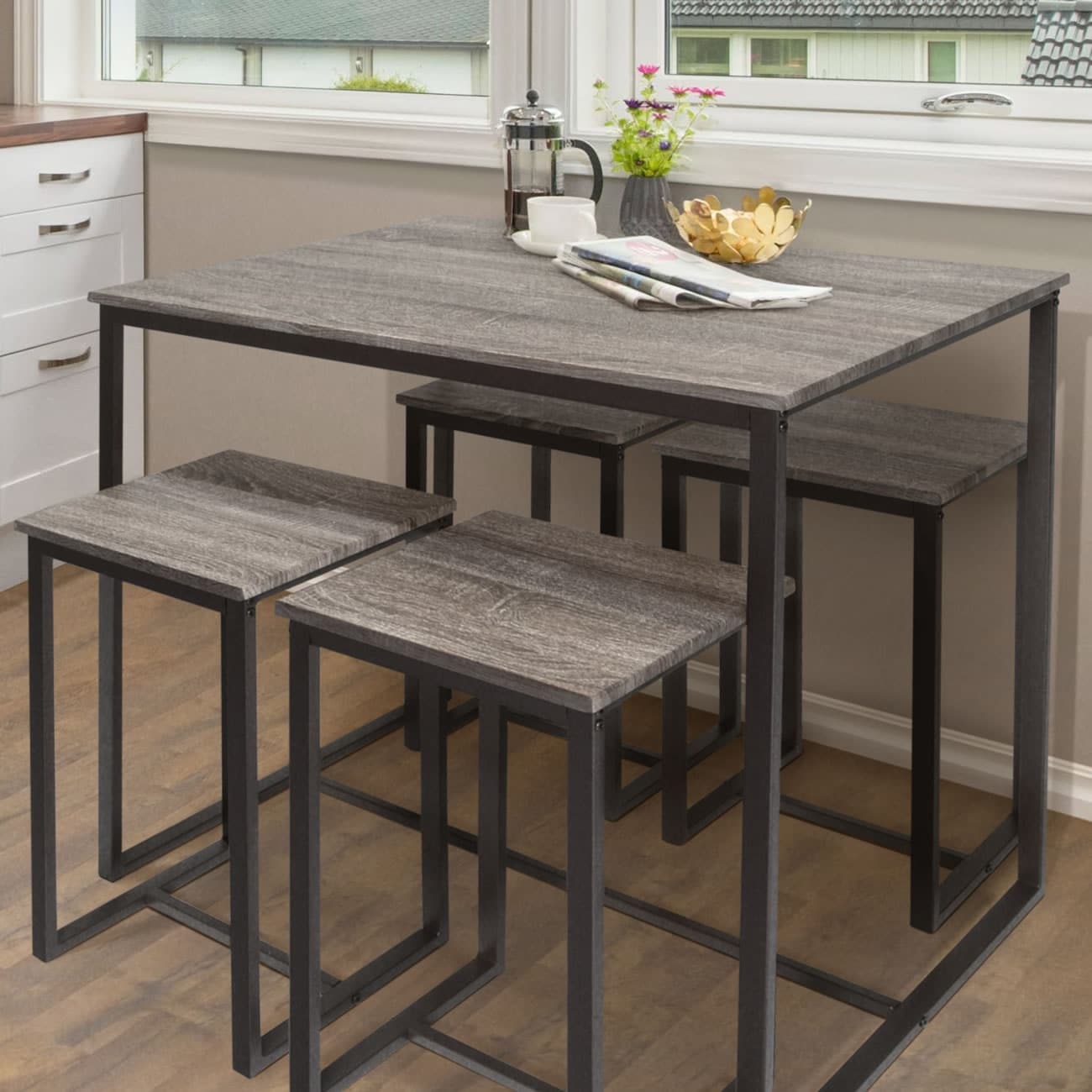 Zenvida Piece Bistro Pub Table Set With Stools Bed Bath