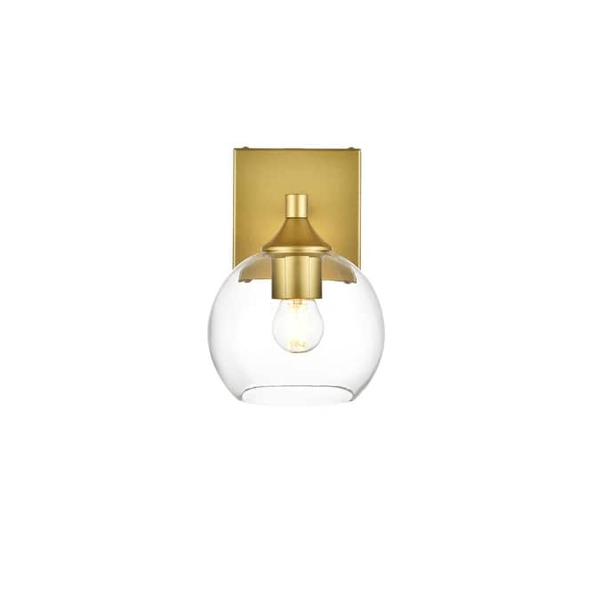 Elegant Lighting LD7308W6 Eero 9" Tall Bathroom Sconce - Brass / Clear