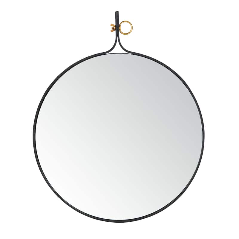 SAFAVIEH Vukosava 24-inch Black Round Mirror - 24" W x 1.3" L x 29.5" H - 24Wx1Dx30H