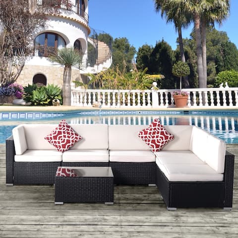 Nestfair 7-Piece Wicker Outdoor Sectional Set with Cushions