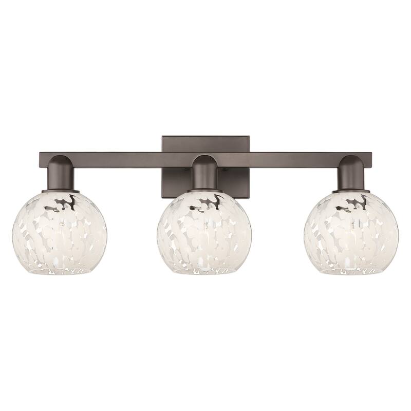Innovations Lighting Endless Possibilities Arcadia - White Mouchette - 3 Light 25" Bath Vanity Light - Oil Rubbed Bronze