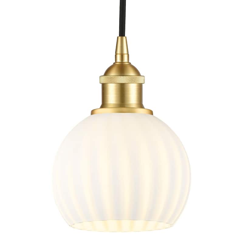 Innovations Lighting 616-1P 8 6 White Venetian Pendant White Venetian - Satin Gold
