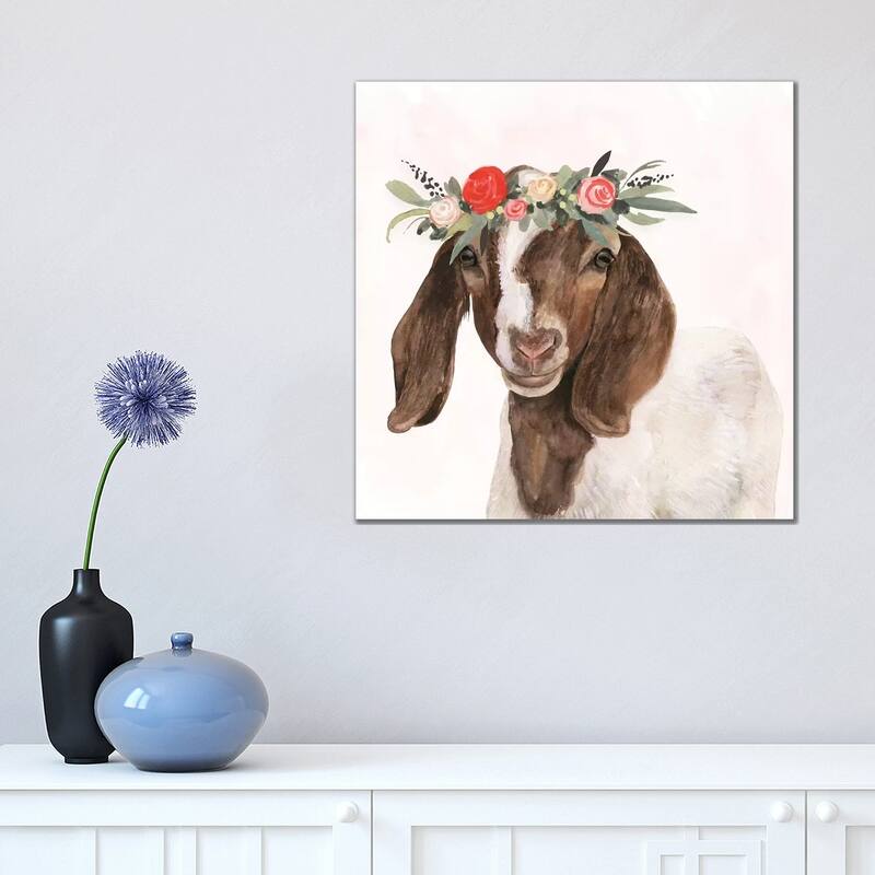 iCanvas "Garden Goat II" by Victoria Borges Canvas Print - 18x18x1.5