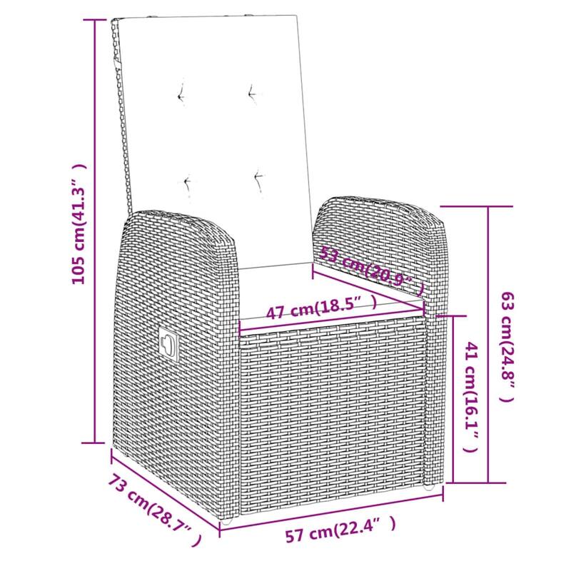 vidaXL Patio Dining Set Outdoor Dining Set Table and Chair Set for Garden