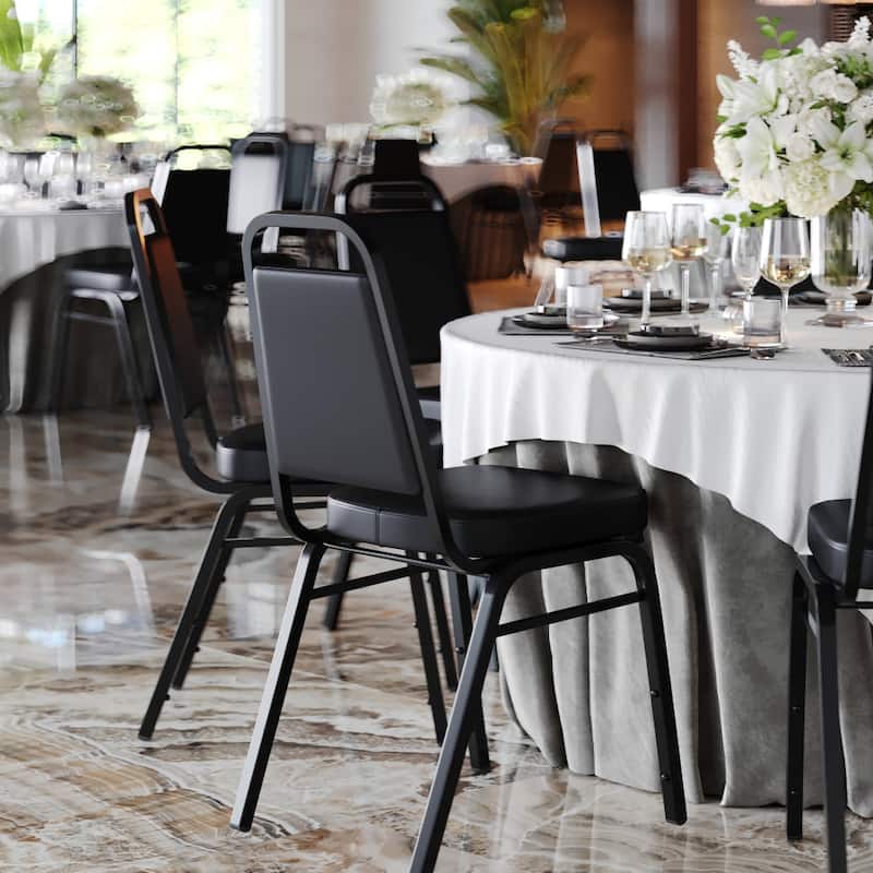 4 Pack Trapezoidal Back Stacking Banquet Chair - 20.25"D x 17.5"W x 36"H