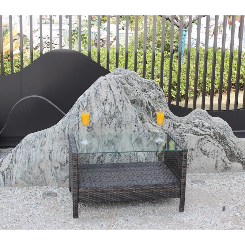 Coffee Table with Clear Tempered Glass