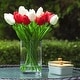 preview thumbnail 11 of 20, Enova Home 20 Pieces Artificial Real Touch Tulips Fake Silk Flowers Arrangement in Glass Vase with Faux Water for Home Decor