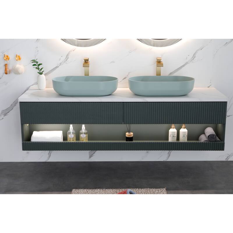 Eco-Friendly 24-Inch Acrylic Rectangular Vessel Sink, Durable and Hygienic, for Modern Bathroom Design - 24in L