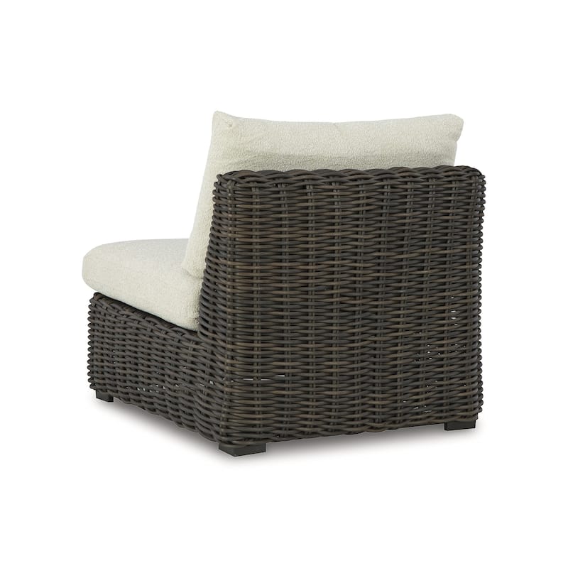Signature Design by Ashley Kimora Brown/Beige 4-Piece Outdoor Sectional - 141" W x 109" D x 31" H