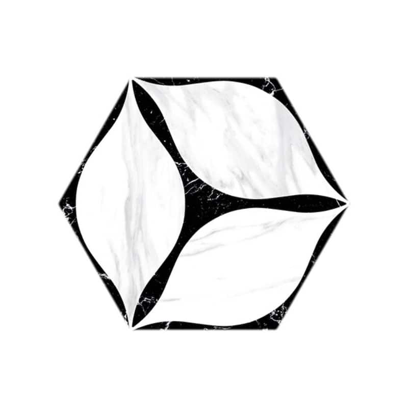 Capricho 8x9 Black Matte Hexagon Porcelain Tile - Floor, Wall, Backsplash