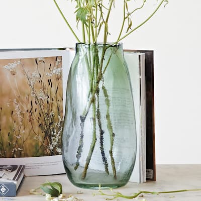 Glass Organic Shaped Marbled Vase