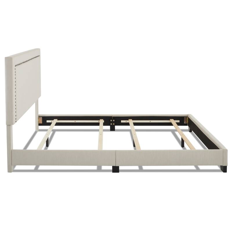 Cooper Upholstered Nailhead Platform Bed