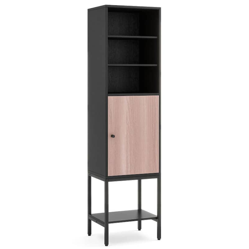 Costway 57" Bathroom Tall Cabinet with 1 Door and 4 Shelves - See Details