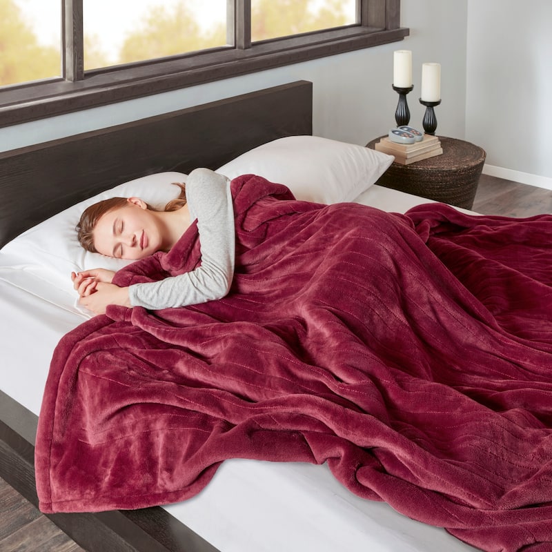 Beautyrest Solid Microlight to Berber Heated Blanket