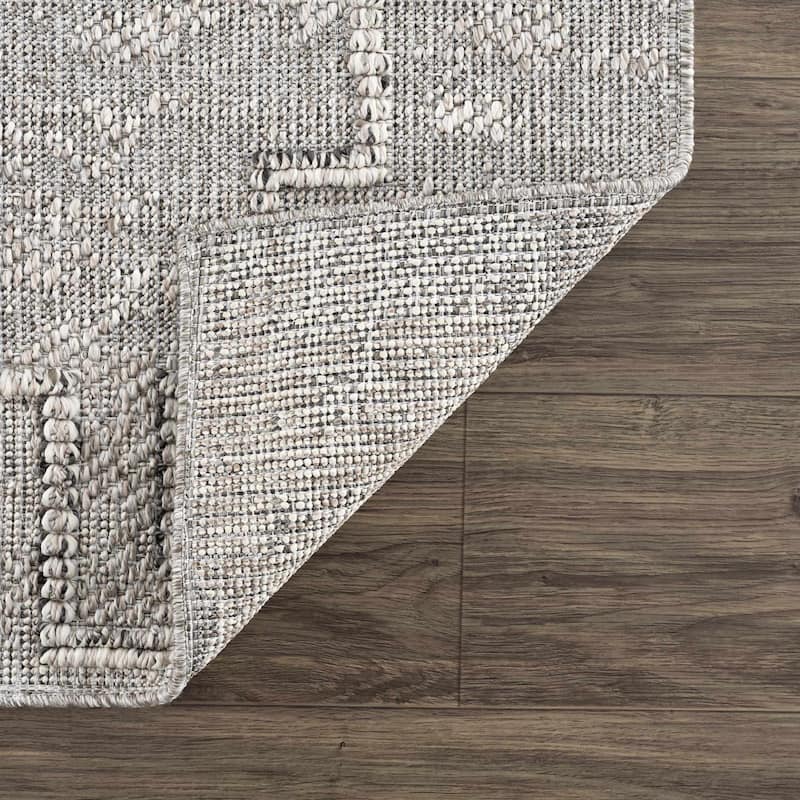 Hauteloom Butch Living Room, Bedroom Patio Outdoor Area Rug - Farmhouse - Taupe,Beige - 2' x 3'