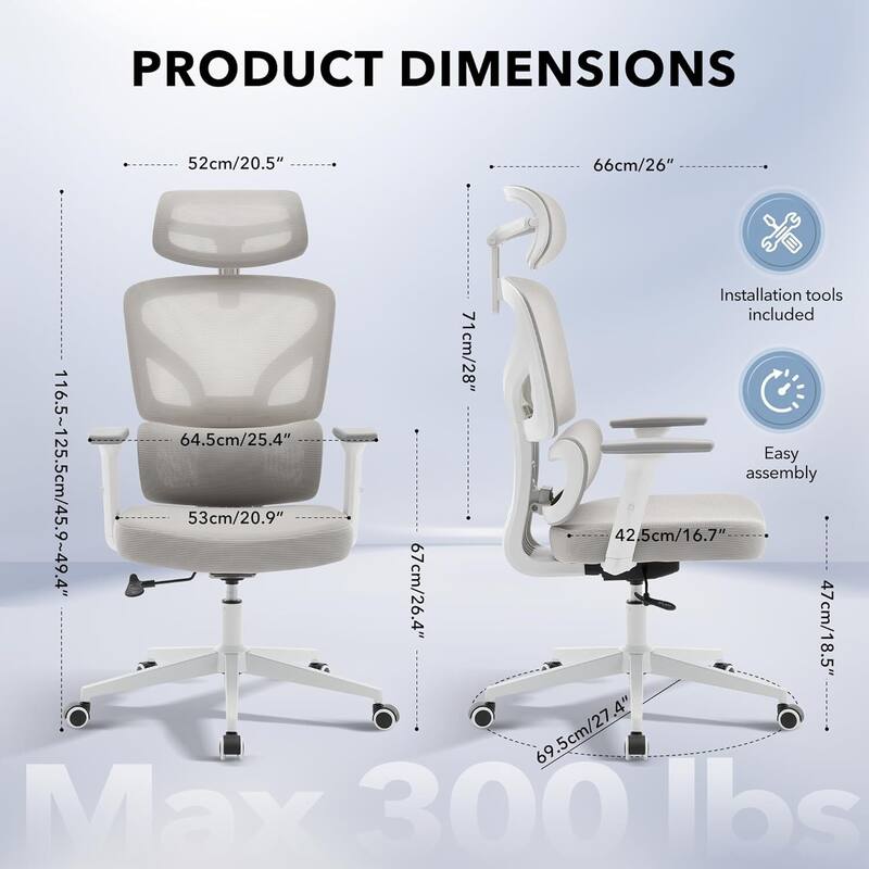 Ergonomic Office High-Back Computer Gaming Chair for Home, Office, Rolling Swivel