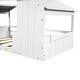 preview thumbnail 12 of 15, White Twin Size Solid Wood House Bed with Roof, Window, and Guardrail