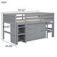 preview thumbnail 15 of 13, Nestfair Twin Size Low Loft Bed With Pull-Out Desk, Drawers, Cabinet, and Shelves