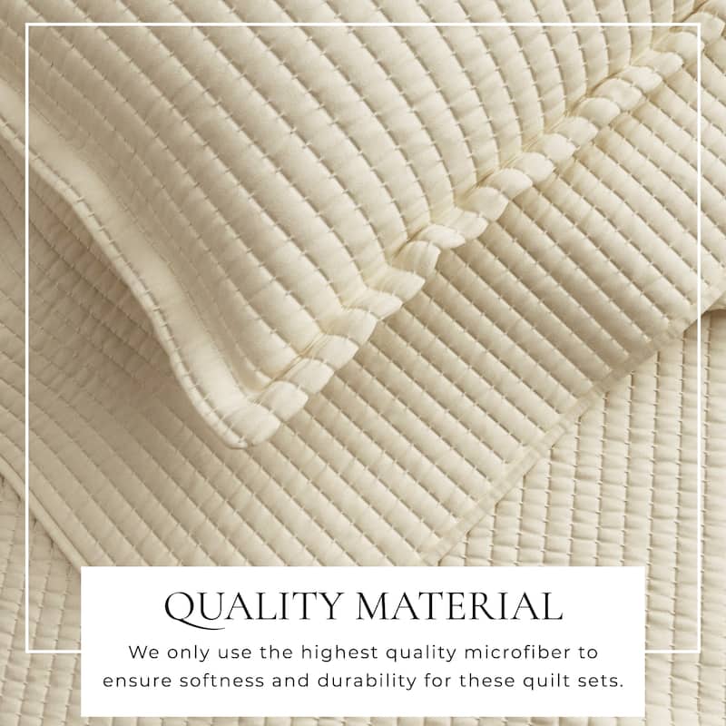 Linery & Co. Detailed Channel Stitch Microfiber Quilt Set With Shams.