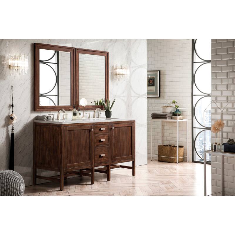 James Martin Vanities Addison 60" Double Vanity, Mid Century Acacia