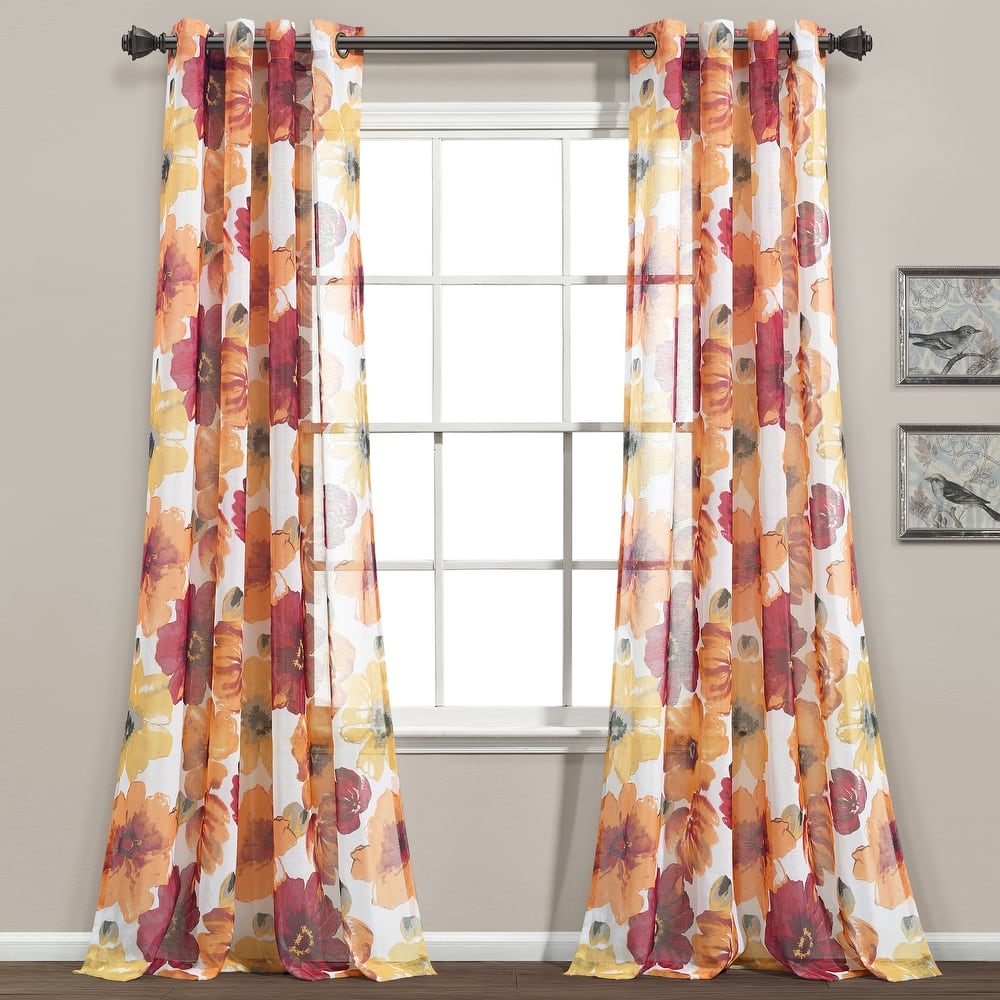 Lush Decor Leah Sheer Window Curtain Panel Pair - 84" x 52"