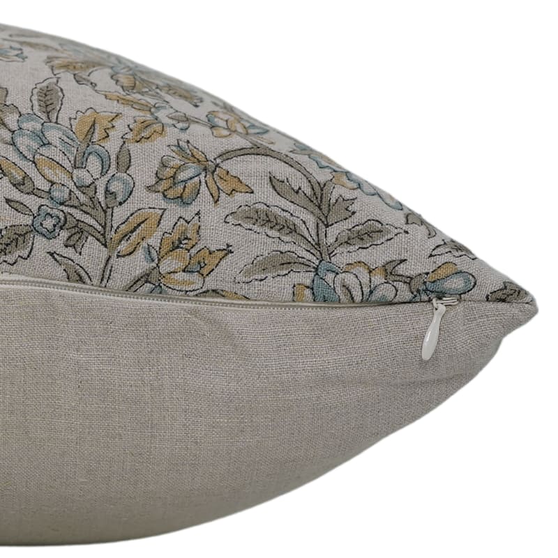 Linen Farmhouse Block print pillow Cover - Kudrat