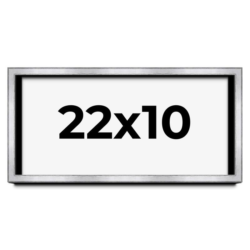22x10 Shadow Box Frame Silver | 1.375 Inches Deep Real Wood