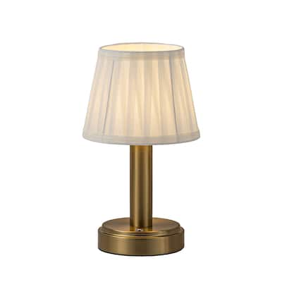 Modern Type-C Rechargeable LED Table Lamp Dimmable Touch Control with Fabric Shade For Bedroom Living Room - W6''