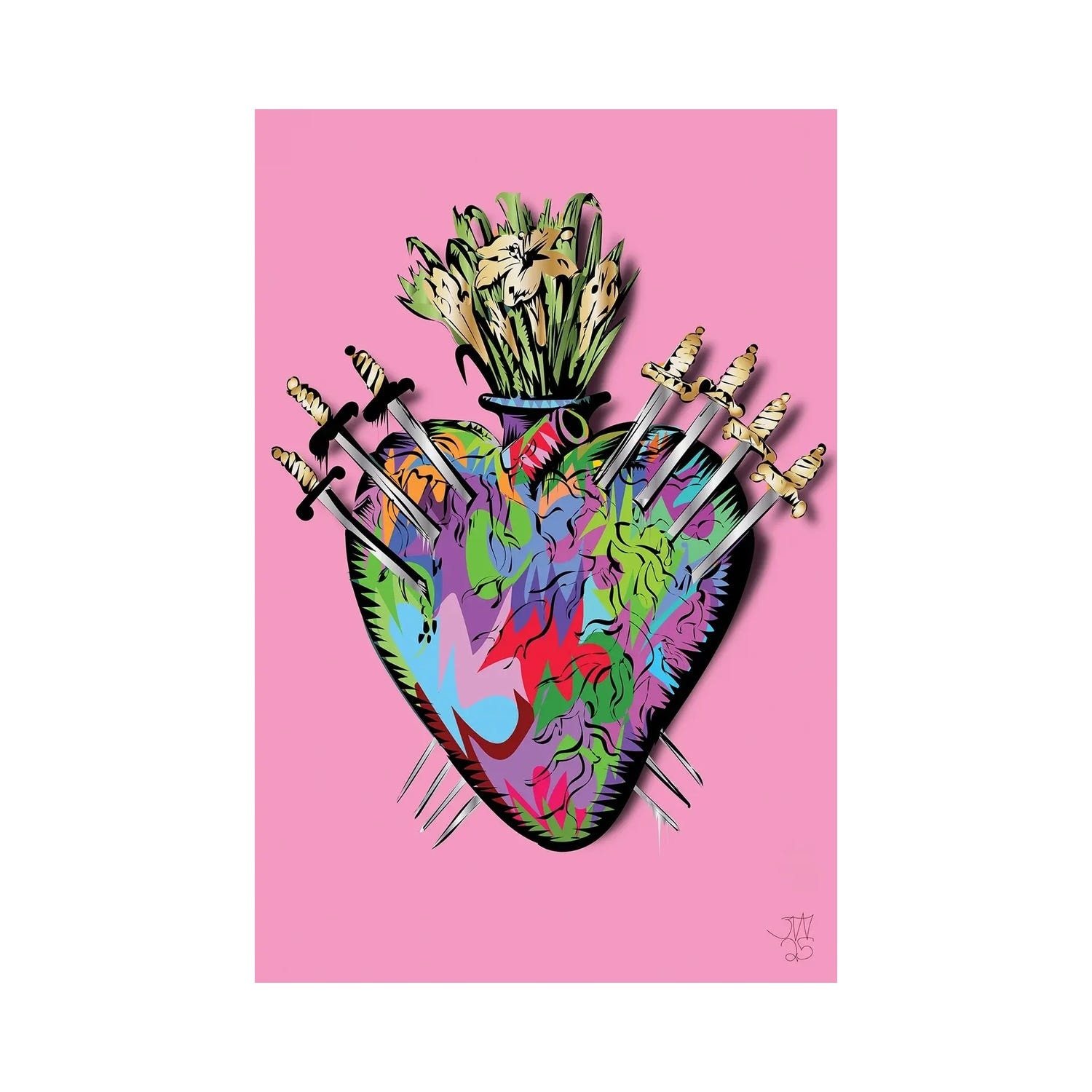 "Heart Swords" by TECHNODROME1 Canvas Print