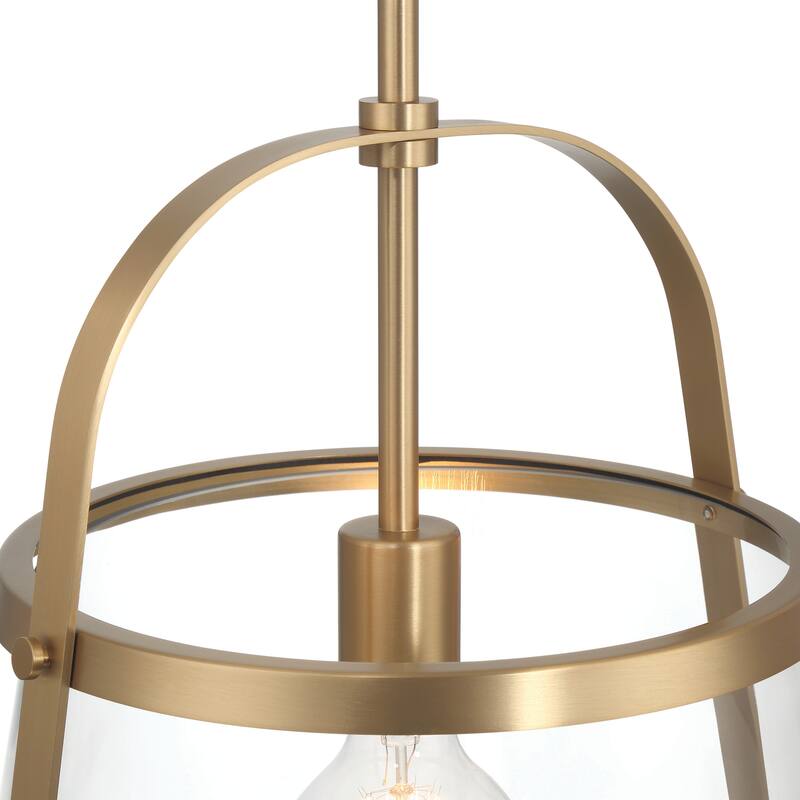 Fallon Metal and Clear Glass Ceiling Light - 13.1"L x 13.1"W x 13.3"H
