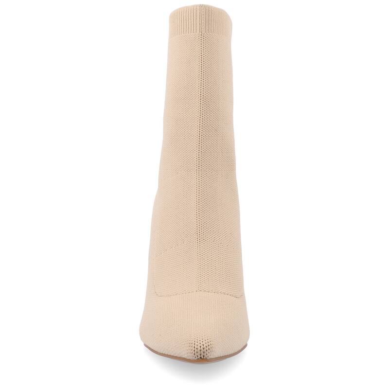 Journee Collection Medium and Wide Width Women's Noralinn Booties - Medium - Beige - 6.5