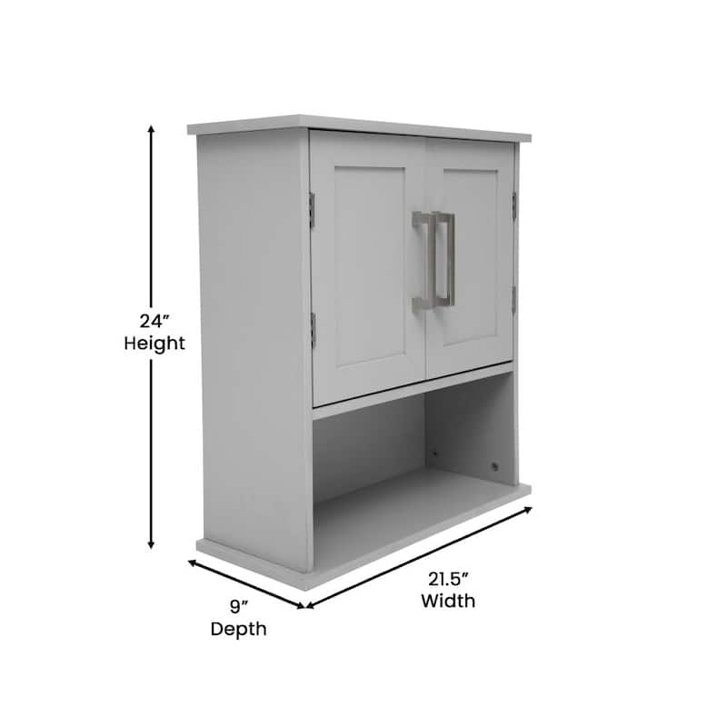 Wall-Mounted Medicine Cabinet Bathroom Storage Organizer with Shelves