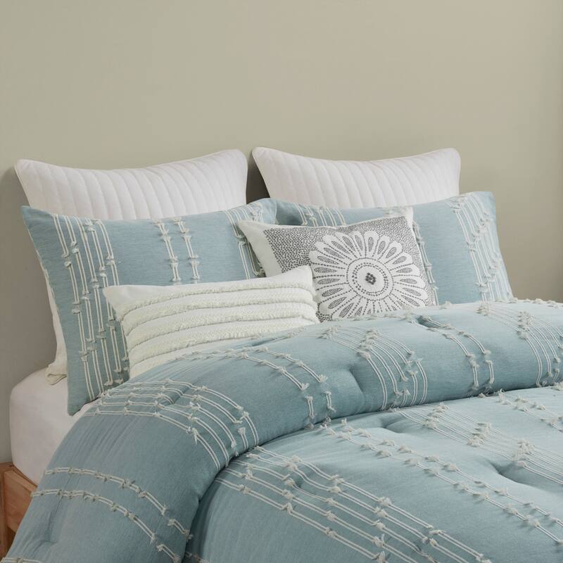 GDF Studio - Kara 3-Piece Cotton Jacquard Comforter Set