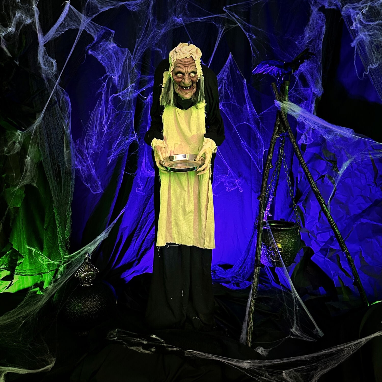 Haunted Hill Farm 5-Ft. Life-Size Talking Animatronic Zombie Maid