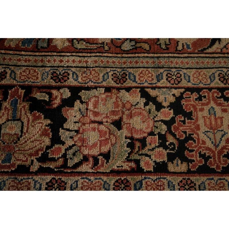 Orange Mahal Persian Antique Area Rug Hand-Knotted Wool Carpet - 9'0"x 12'7"
